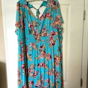 Women's plus size Maurice's flutter sleeve floral dress size 3x